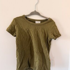 Olive Green Kids Short Sleeve Tee